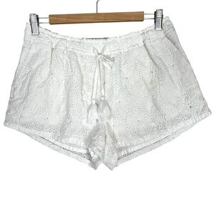 Vineyard Vines White Lace Eyelet Shorts Womens Medium PullOn Vacation Loungewear